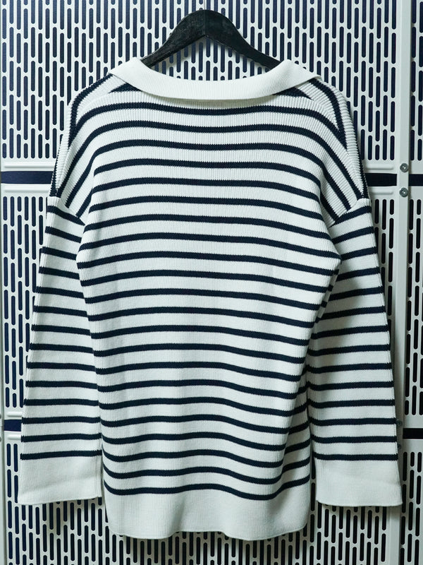 STRIPED V-NECK SWEATER